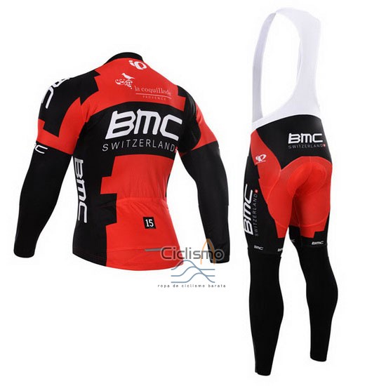 Bmc Ropa Ciclismo Culotte Largo 2015 Mangas Largas Negro y Rojo